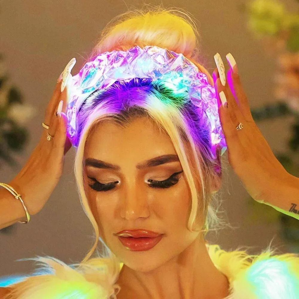 Light Up Headband LED Rave Hair Accessory Halloween Christmas Party